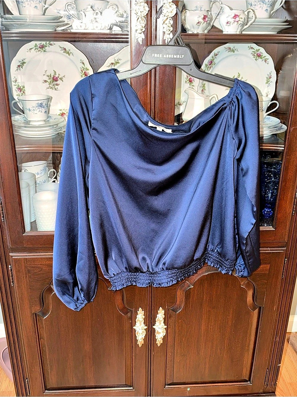HAYDEN Blue Blouse Size Large Like New